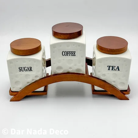 Ensemble de pots à café, thé et sucre en céramique
