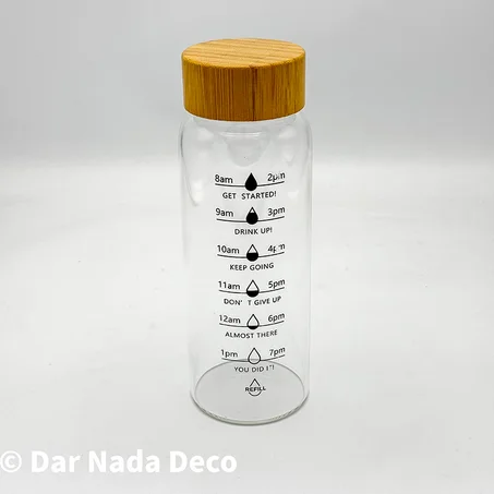 Gourde en verre avec couvercle en bambou