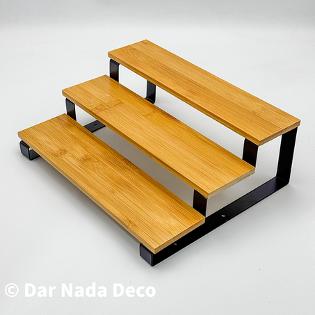 Étagère bambou avec base métal