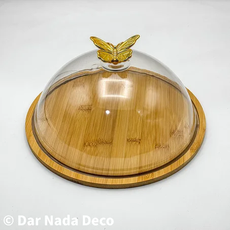 Cloche à gâteau en bambou avec couvercle akrilik