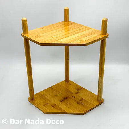 support de coin 2 étages en bambou