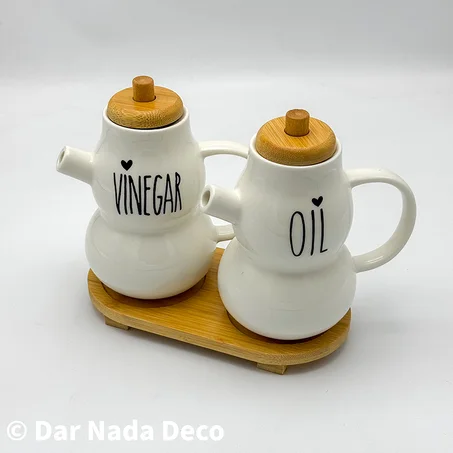 Série bouteille d'huile et vinaigrette