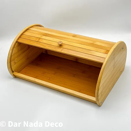 Boîte à pain en bambou avec couvercle à rouleau