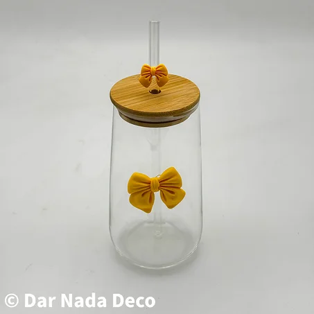 Gobelet en verre avec couvercle bambou & paille