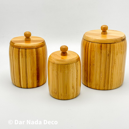 Bocaux en bambou 3 pcs