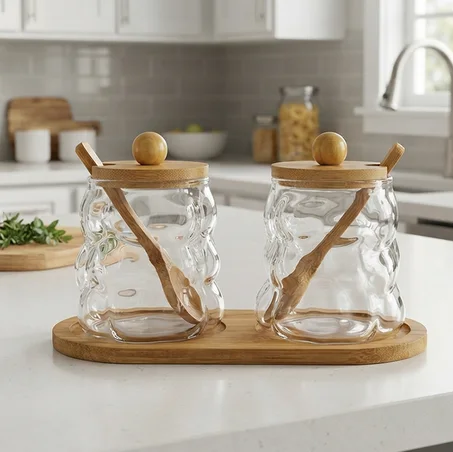 Set 2 Pots à Épices Bambou