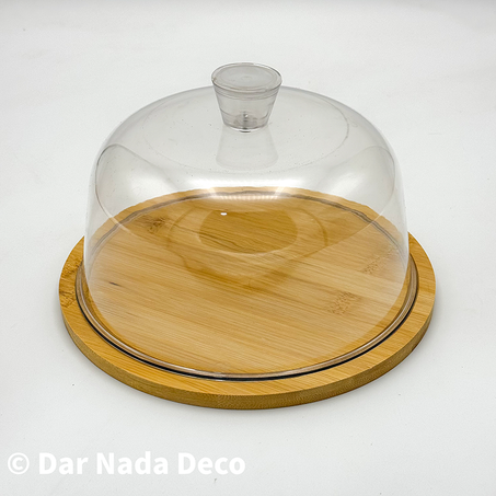 Cloche à gâteau en bambou avec couvercle akrilik