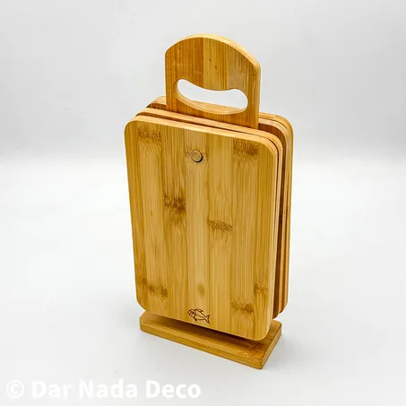 Planches à petit-déjeuner en bambou Avec Support 5 PCS