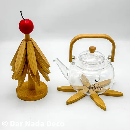 Dessous-de-plat pliable en bambou