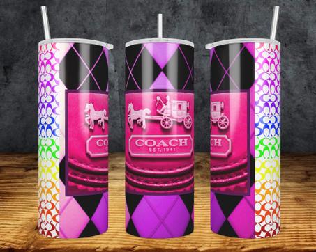 Coach 20oz Straight Tumbler Wrap (updated) | 20 oz skinny tumbler design sublimation png