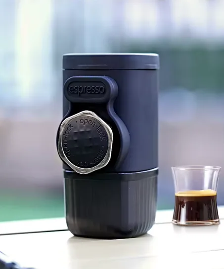 آلة القهوة المحمولة بالضغط اليدوي، ميني 2 في 1، آلة القهوة السريعة بالكبسولات والقهوة الصغيرة للرحلات والتخييم والمنزل والخارج