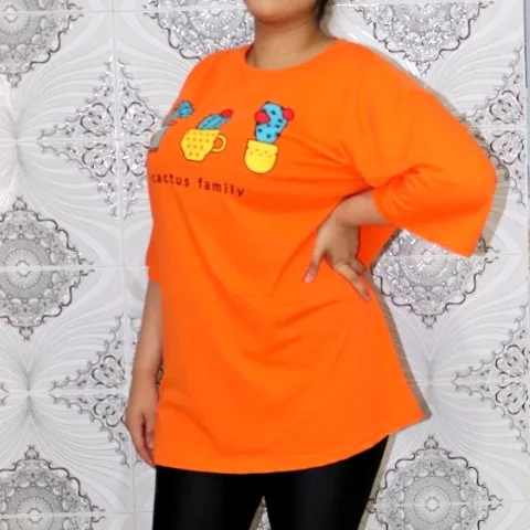 T-shirt col rond en coton biologique Orange