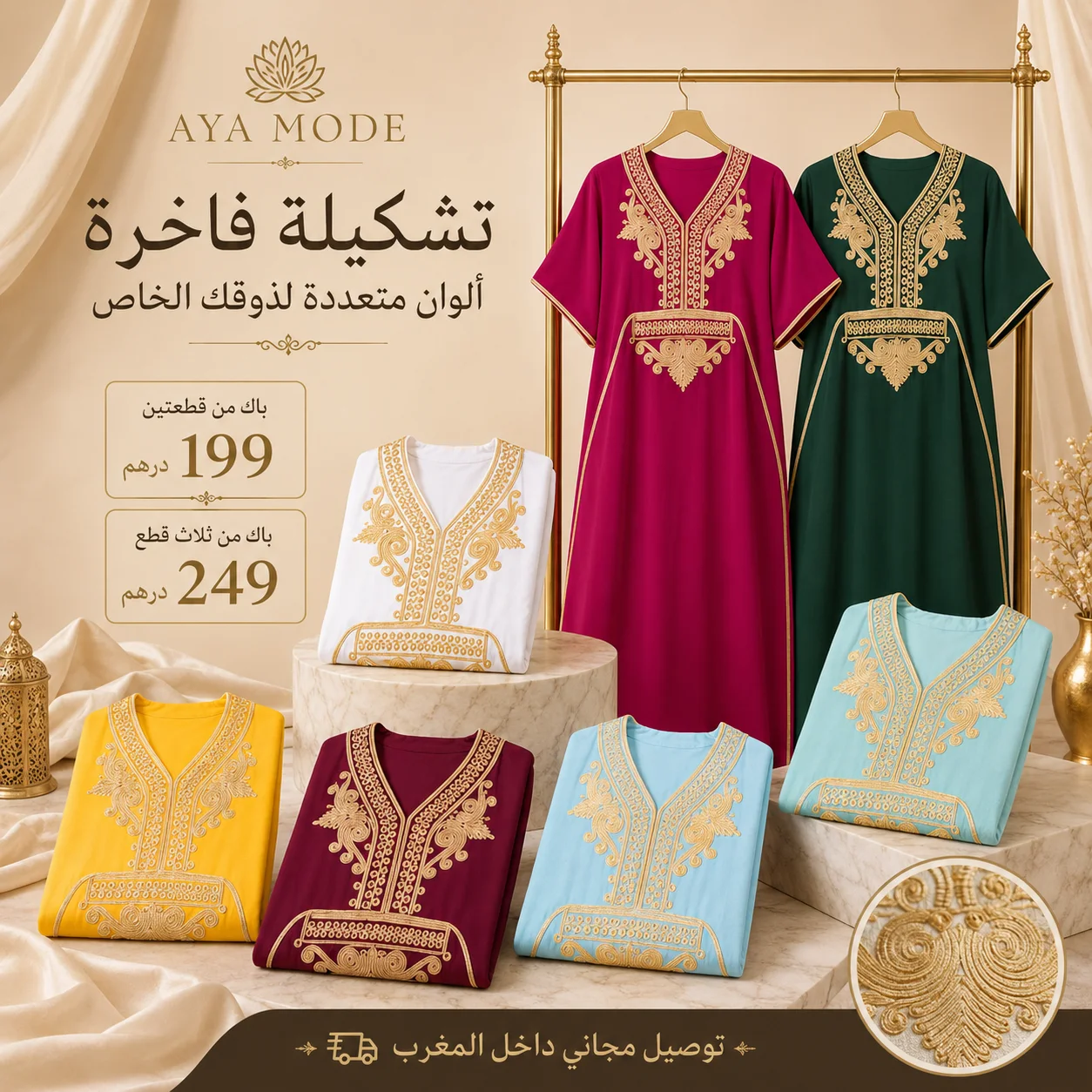 🌸 كندورات مراكشية فاخرة بلمسة راقية