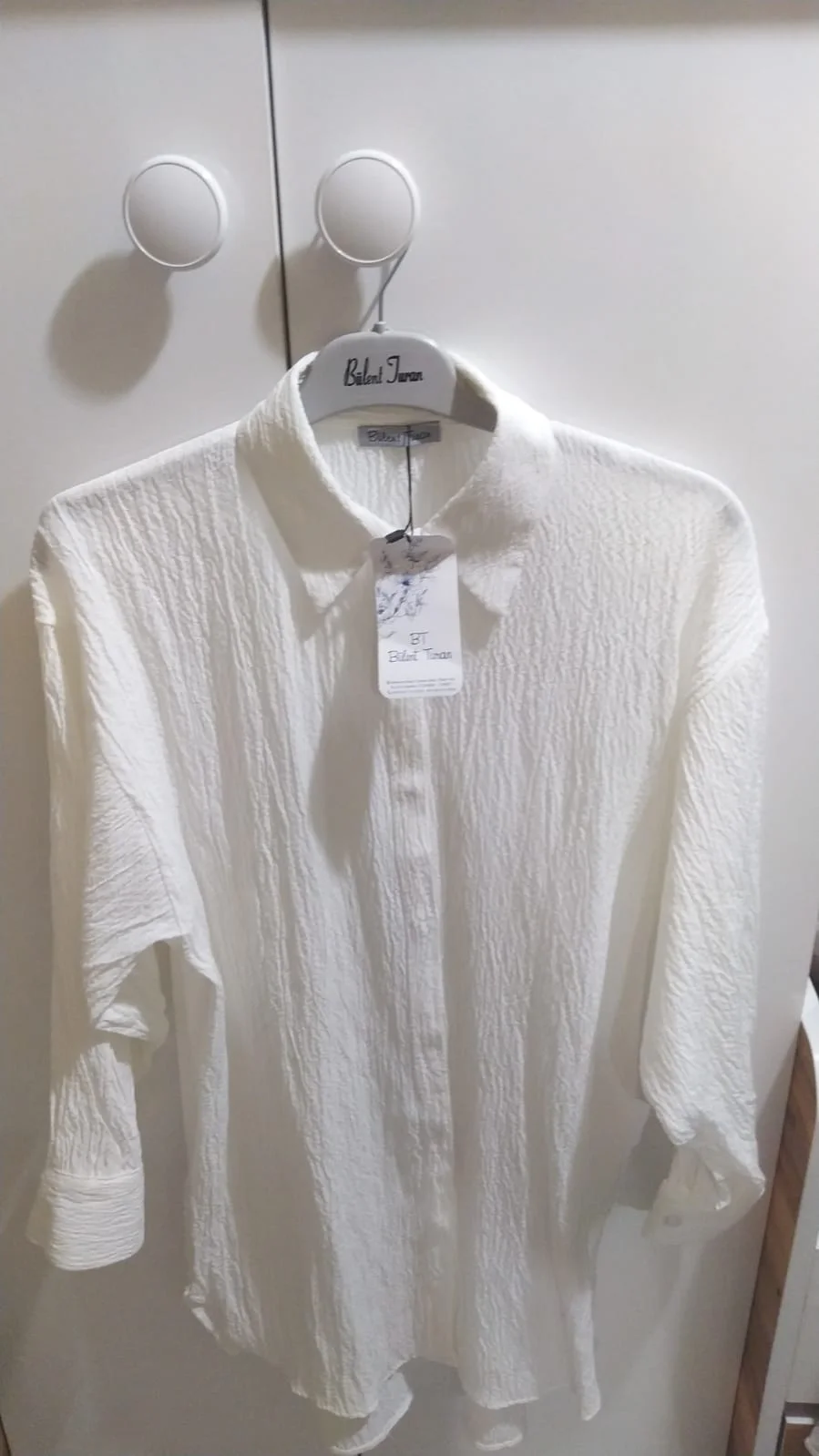 Chemisier oversize manches coton et crêpe