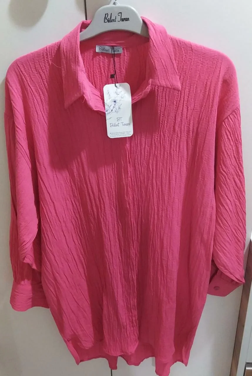 Chemisier oversize manches coton et crêpe