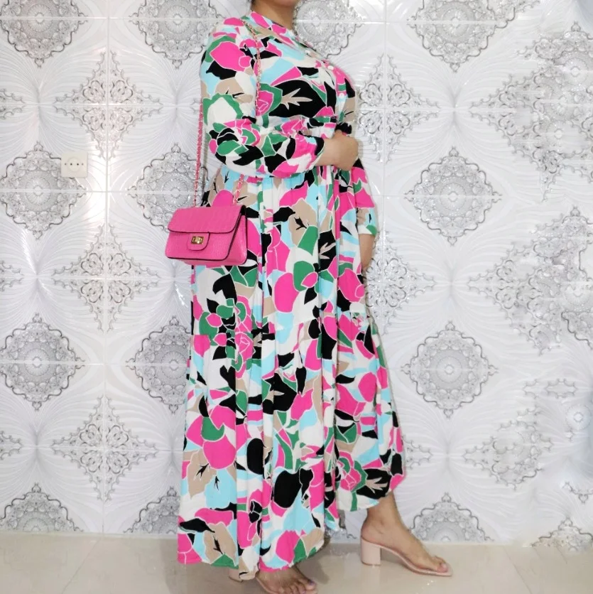 Robe longue imprimée à fines bretelles
