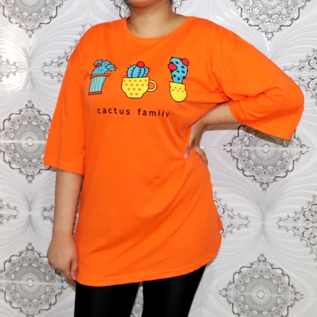 T-shirt col rond en coton biologique Orange