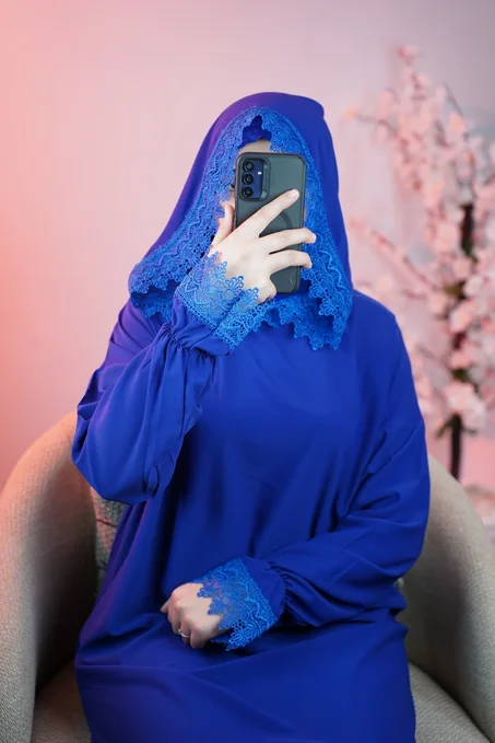 طقم للصلاة من قطعتين عباية مع فولار