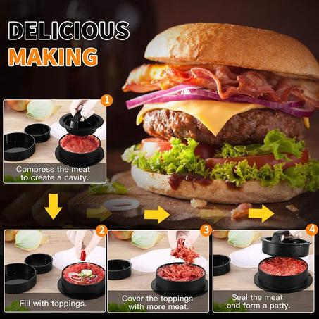 قالب ضغط اللحم المثالي: اصنع برغرًا مثاليًا في ثوانٍ!