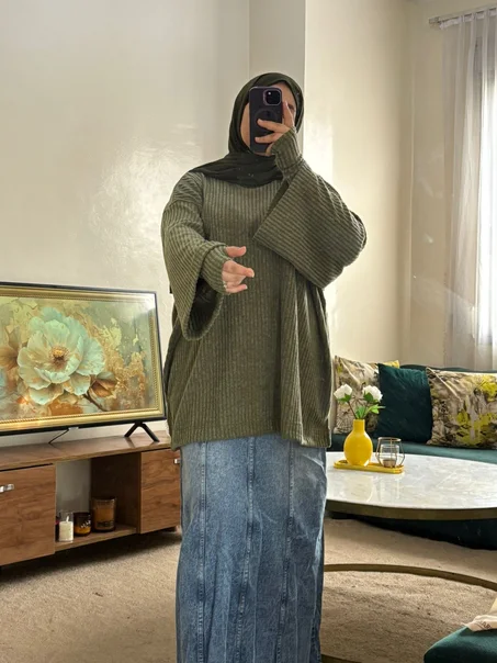 تريكو اوفر سايز مع معاصم اليد