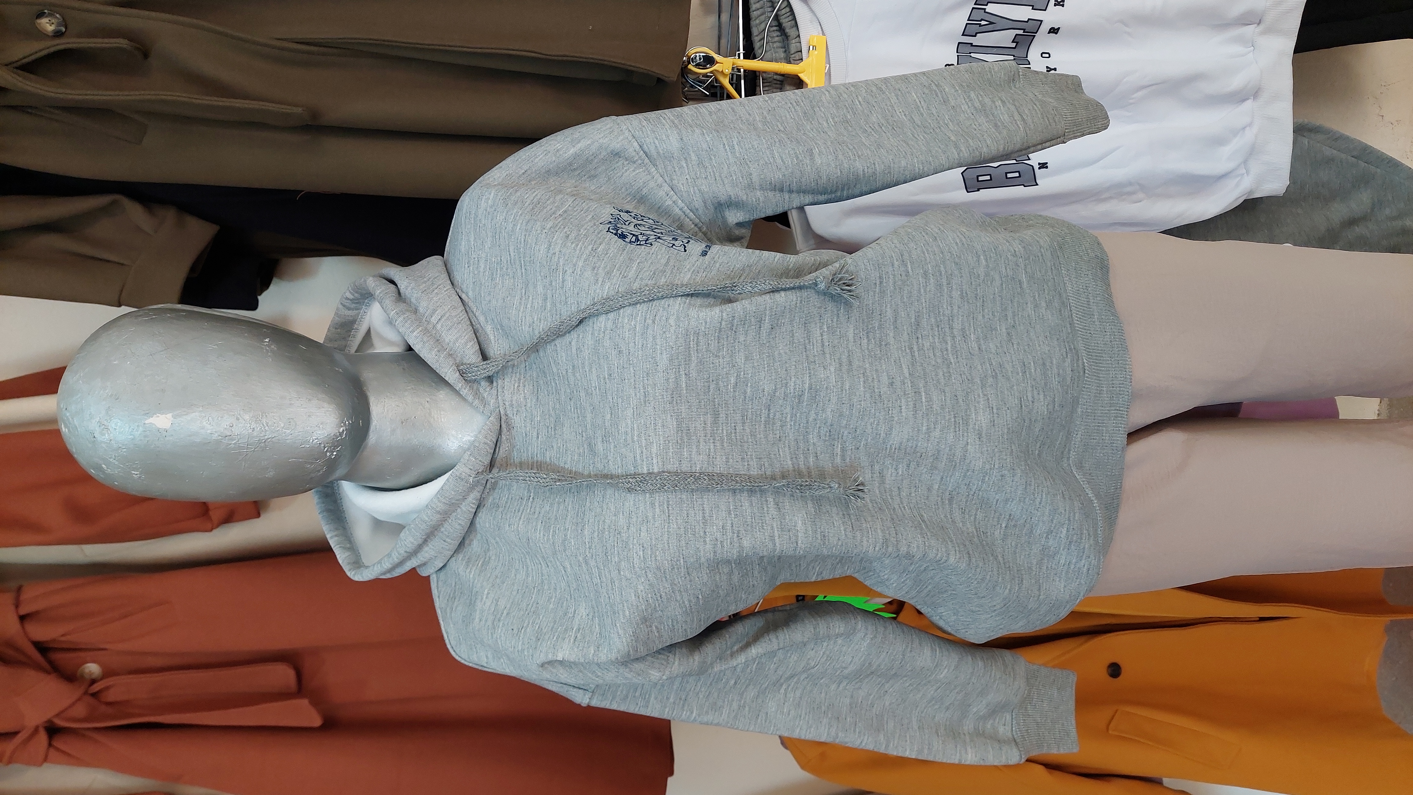 Sweet-shirt à capuche gris pour femme