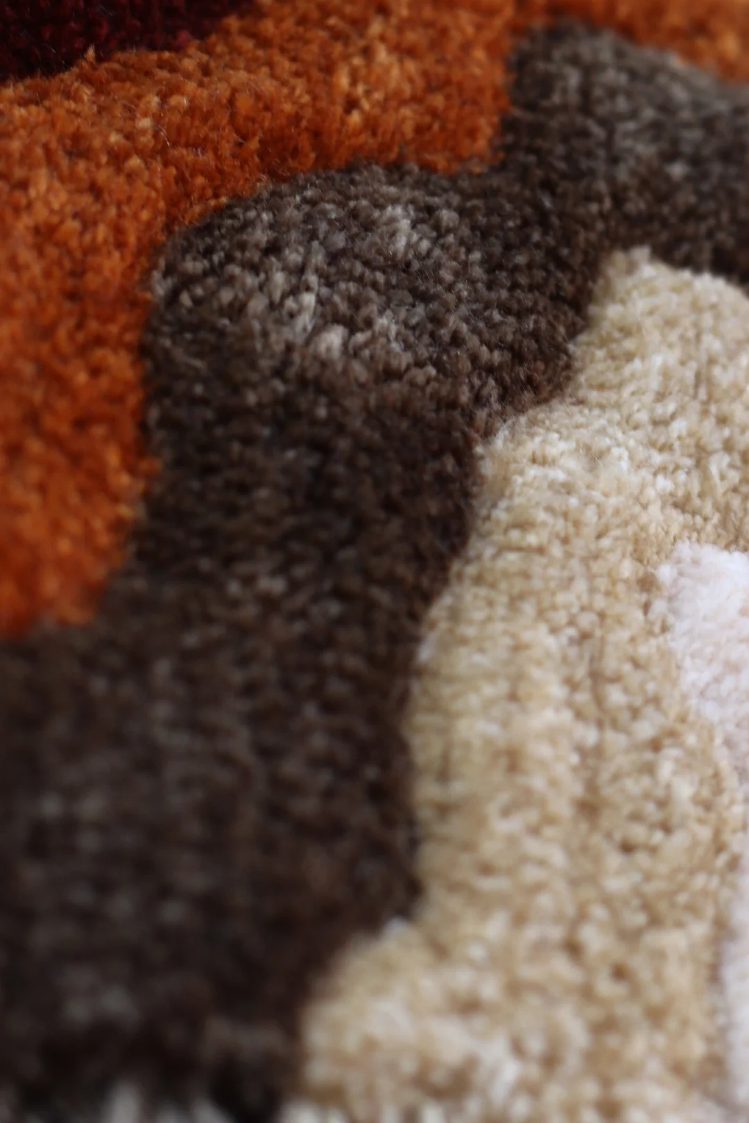 Décoration murale ronde en fibres -sable