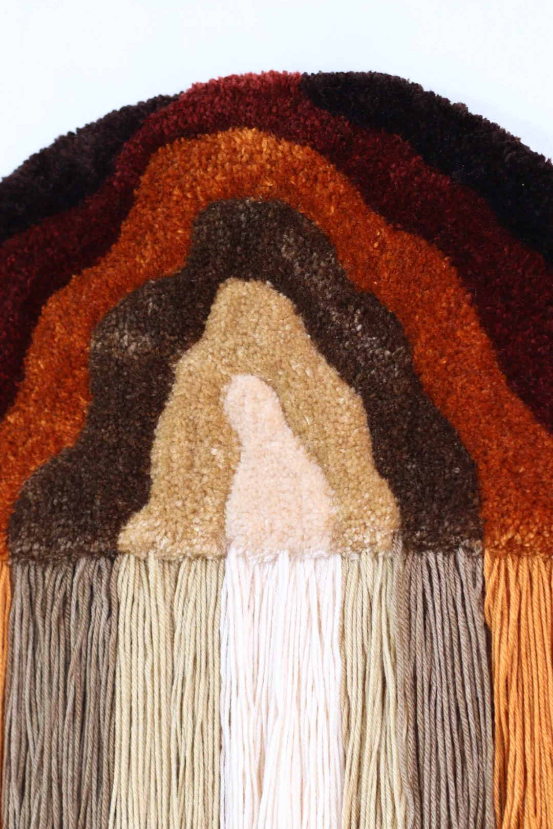 Décoration murale ronde en fibres -sable