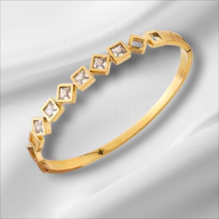 1 Bracelet Simple en Acier Inoxydable Synthétique Carrée pour Femme