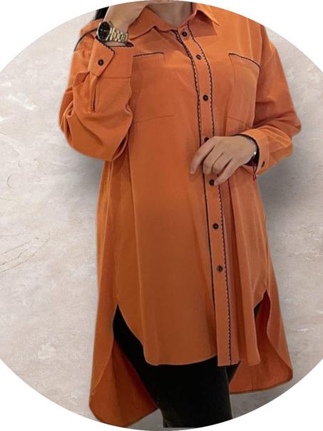 Chemise longue en crepe de soie