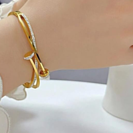 Sumeer-Bracelets de manchette en or pour  femmes en acier inoxydable