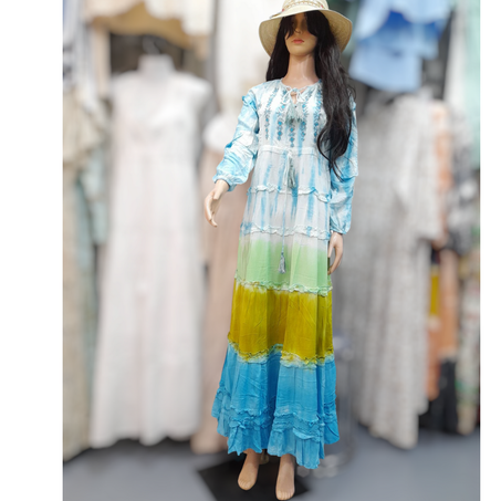 Robe indienne style multi couleurs