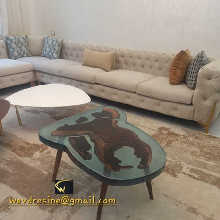 Table de séjour en resine epoxy