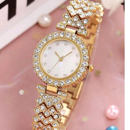 Ensemble de montres pour femmes-Bracelet en cristal or