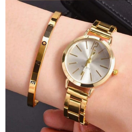 Ensemble De Montre Pour Femme Bracelet Free Love & Montre À Quartz En Alliage De Mode Décontractée