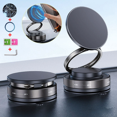 Support Téléphone Magnétique 360° à Ventouse – Fixation Ultra-Solide & Rotation Illimitée !