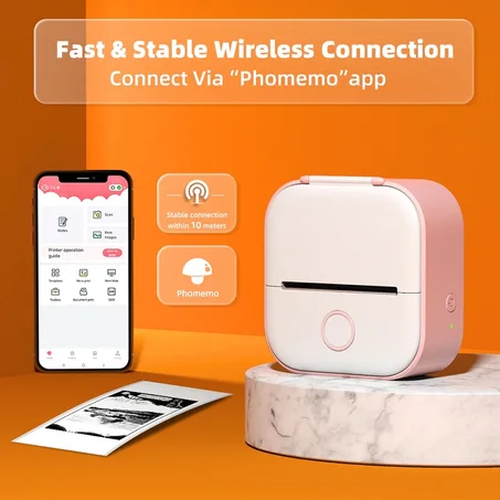 Mini Portable Printer Phomemo T02 Thermal Printing 53mm Sticker Wireless Inkless Mini Printer