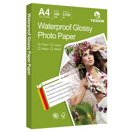 PAPIER PHOTO GLOSSY 240 GRS WATERPROOF AU FORMAT  A4
