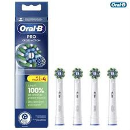 Oral B Recharges Brosse à Dents Electrique Cross Actin (Pack De 4 Recharges)