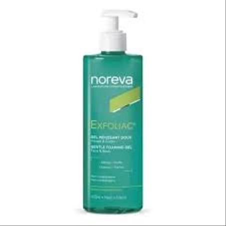 Noreva EXFOLIAC - Gel Moussant Doux - Visage et Corps - Peaux à Imperfections, 400ml