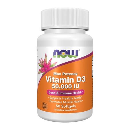 Now Vitamin D3 50 000 IU (50 Gélules)