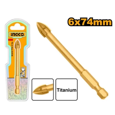 رأس حفر للبلاط والزجاج INGCO – 6×74 مم