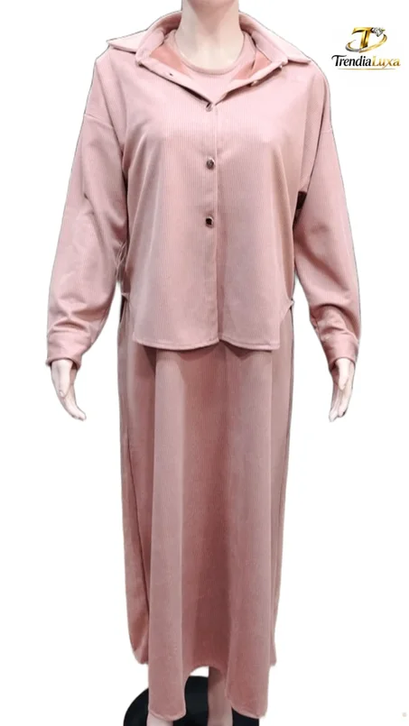 Ensemble Velours Chic – Jupe Longue & Veste