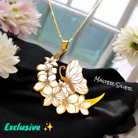butterfly and the moon necklace