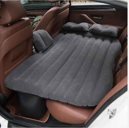 سرير سيارة متنقل قابل للنفخ (رمادي)