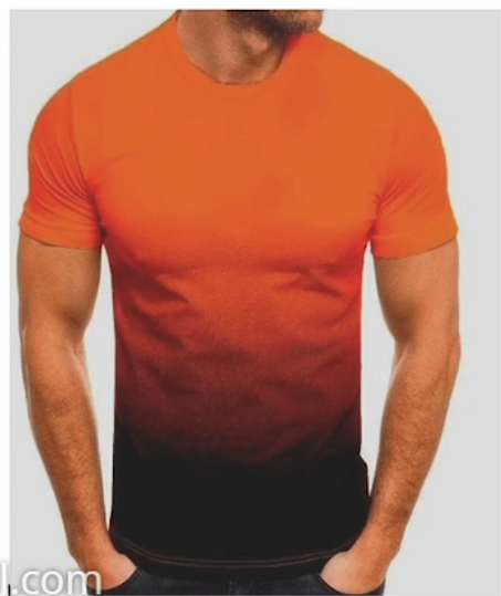 تي شيرت رجالي للياقة البدنية مع طباعة ثلاثية الأبعاد تي شيرت متغير اللون