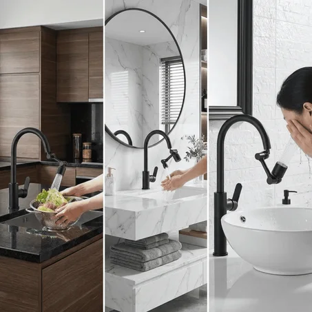 1080°Rotating Splash Filter Faucet (Black)