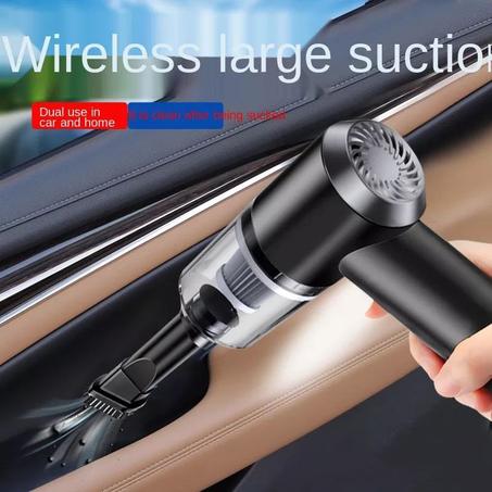 المكنسة المحمولة القابلة للشحن. شطابة بتقنية الشفط لتنظيف السيارة والاماكن الضيقة التي يصعب الوصول إليها