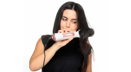 فرشاة تصفيف الشعر 2 في 1 - الأبيض