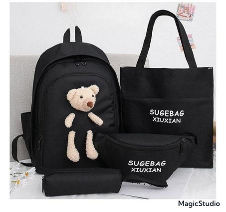 محفضة  4 قطع  💼💼محفضة للتعليم , الابتدائي و الاعدادي  + حاملة الأكل🎒🎒  + مقلمة 🎓🎓  + تروس كبير