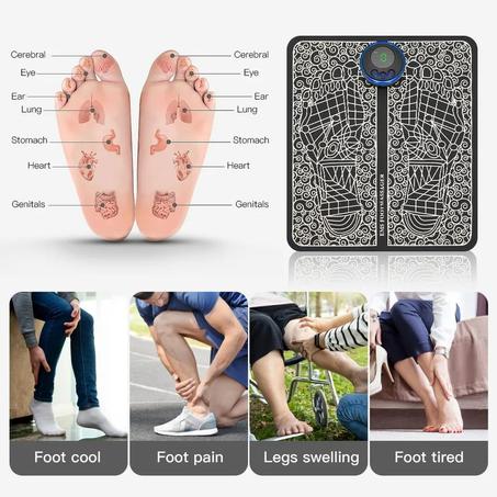 جهاز تدليك القدمين  عن طريق الاهتزازات الإلكترونية الصغيرة الموجهة بشكل دقيق   EMS FOOT MASSAGER RECHARGEABLE
